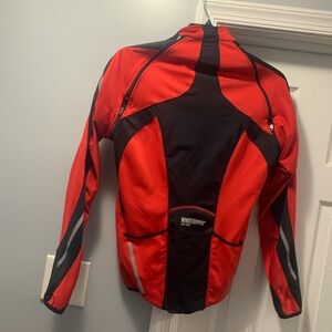 Gore wind stopper Red and Black Jacket with the zip off sleeves